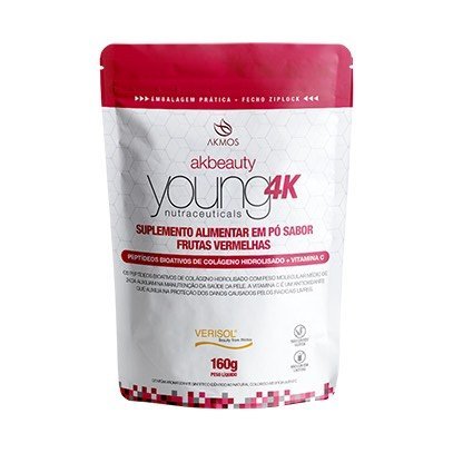 Young 4k Ak Beauty Suplemento Alimentar Pó com Colágeno Akmos